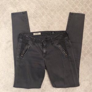 AG The Willow Zip Pocket Extreme Skinny Grey Jeans